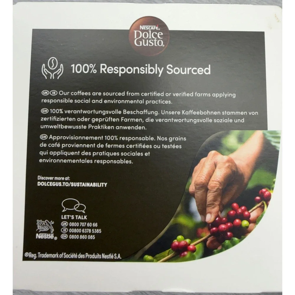 Nescafe Dolce Gusto Espresso Intenso Coffee Pods 3 Boxes 48 Capsules Intensity 7